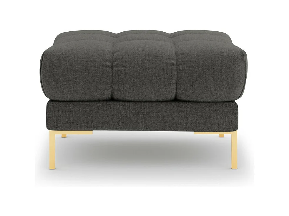 Cosmopolitan Design - Pouf "Bali" aus strukturiertem Stoff dunkelgrau - 60x60x41cm