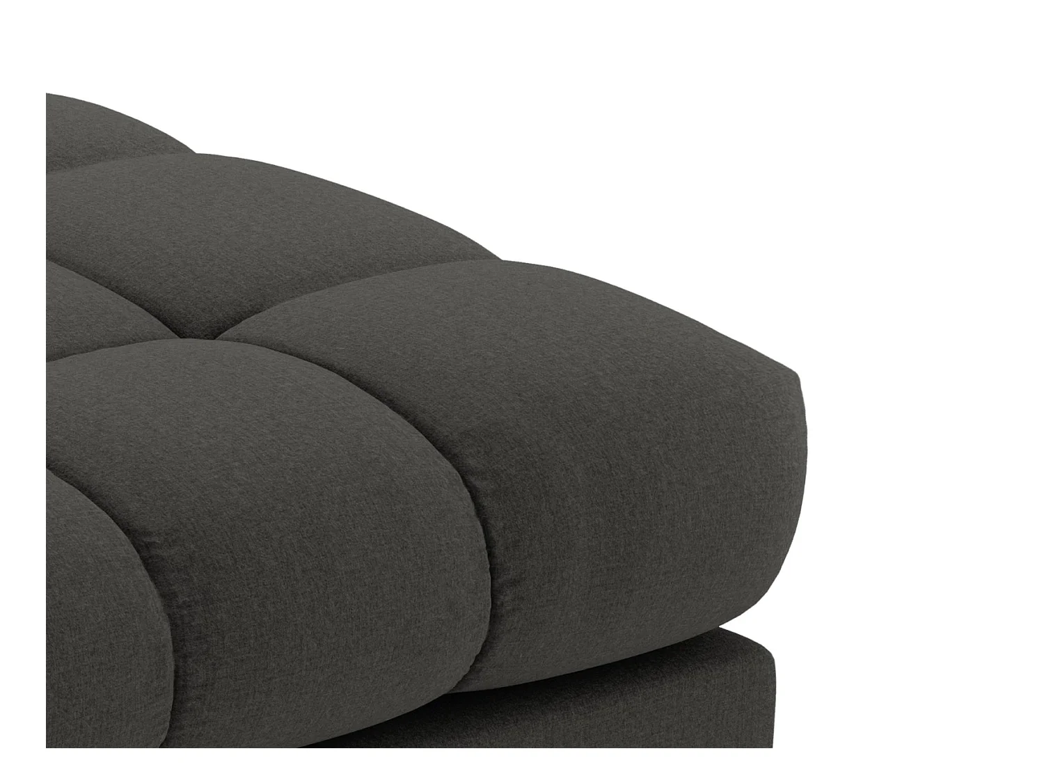 Cosmopolitan Design - Pouf "Bali" aus strukturiertem Stoff dunkelgrau - 60x60x41cm