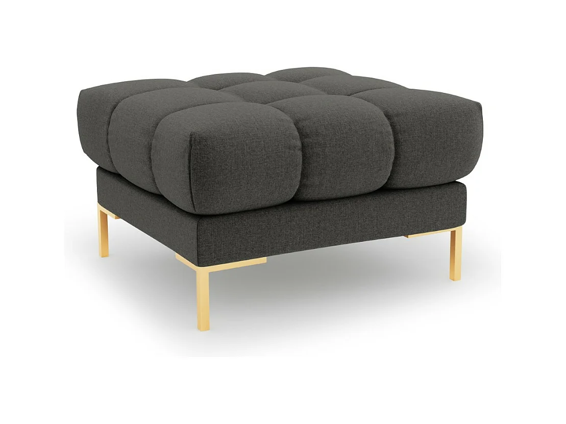 Cosmopolitan Design - Poef "Bali" Structurele stof, Donkergrijs - 60x60x41cm