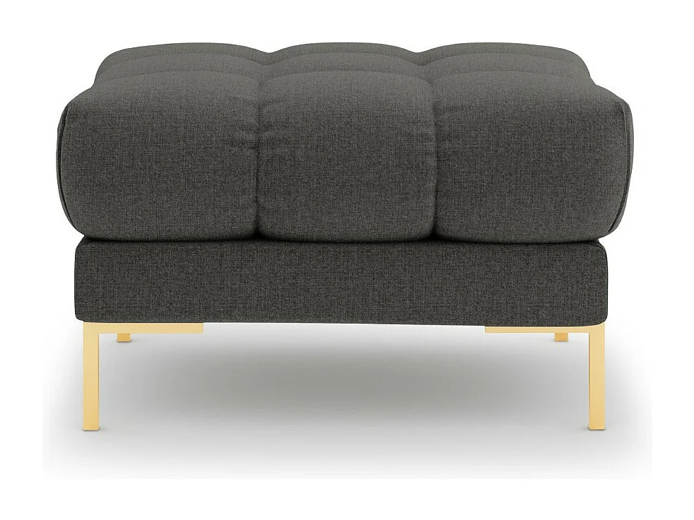 Cosmopolitan Design - Pufe "Bali" em tecido estrutural cinza escuro - 60x60x41cm