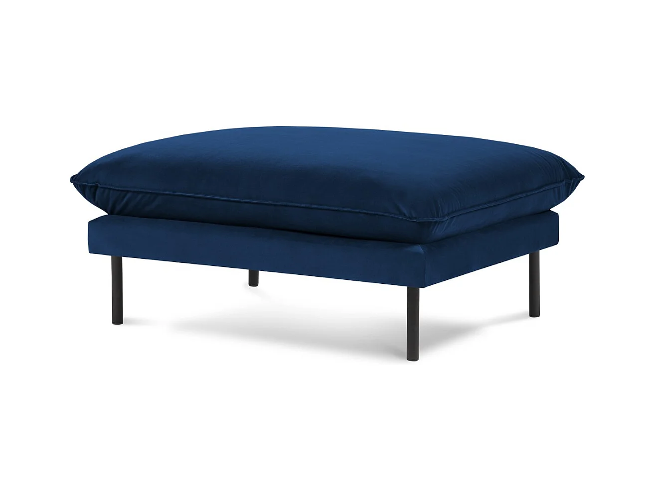 Cosmopolitan Design - Pouf "Vienna" en velours bleu roi - 100x80x43cm