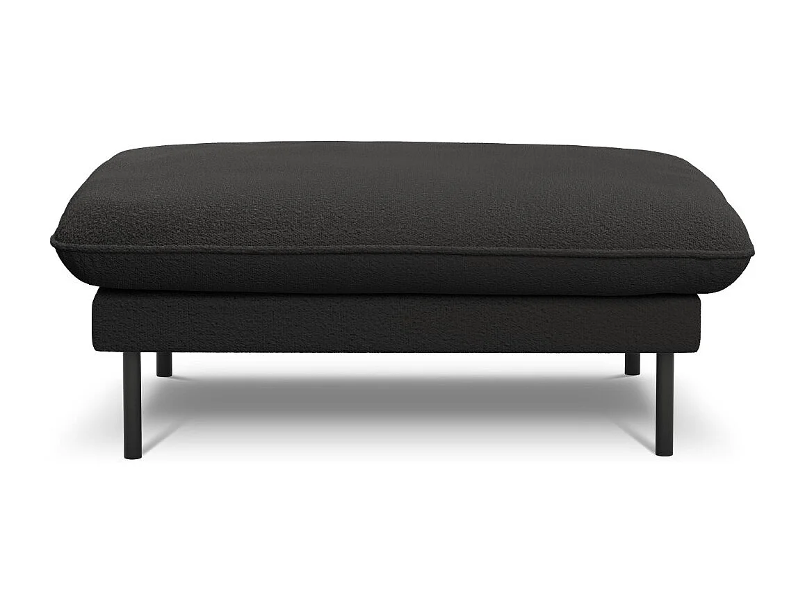 Cosmopolitan Design - Pufe "Vienna" em tecido bouclé preto - 100x80x43cm