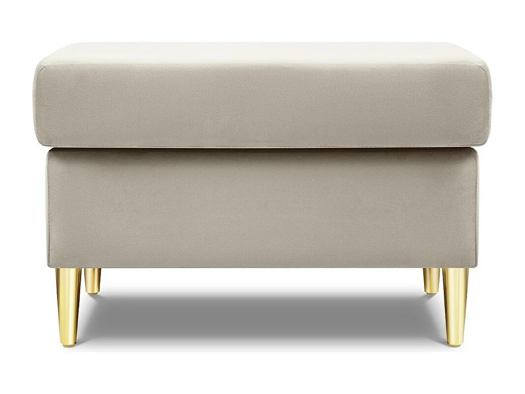 Cosmopolitan Design - Poef "Kyoto" Flueel, Lichtbeige - 70x70x45cm