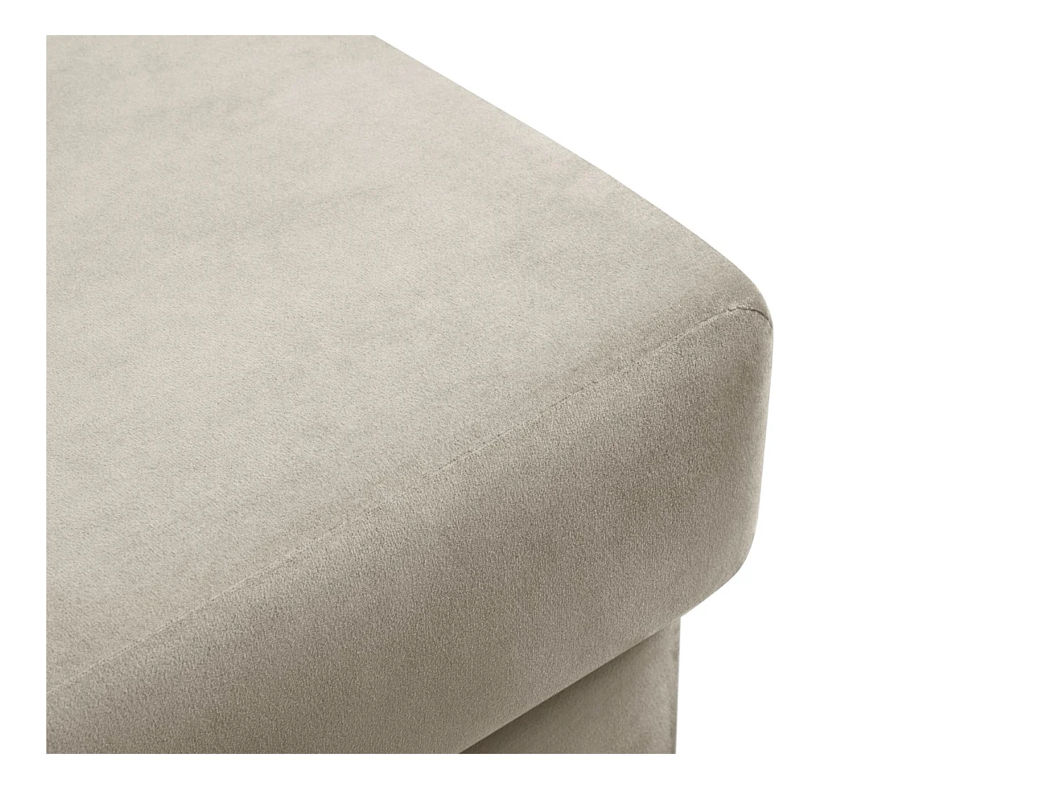 Cosmopolitan Design - Poef "Kyoto" Flueel, Lichtbeige - 70x70x45cm