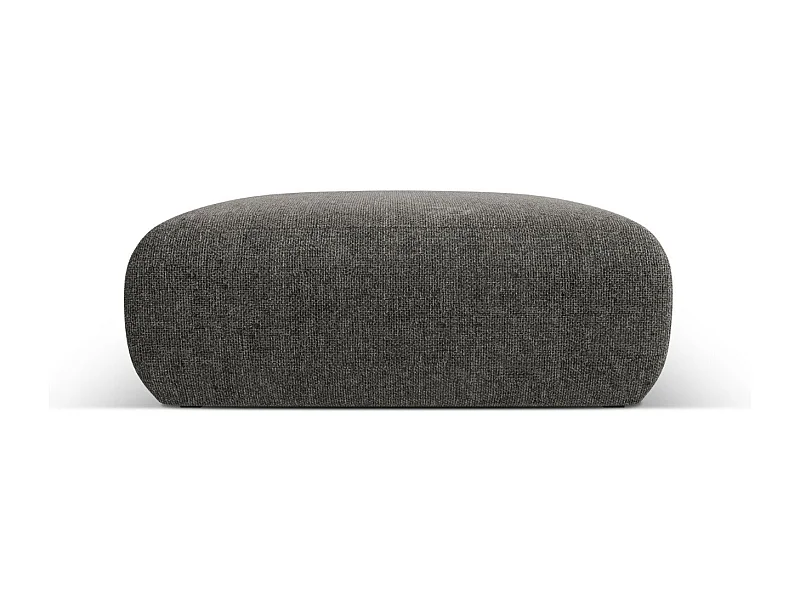 Cosmopolitan Design - Puf "Nolio" 2 plazas de tejido chenilla gris - 100x100x36cm