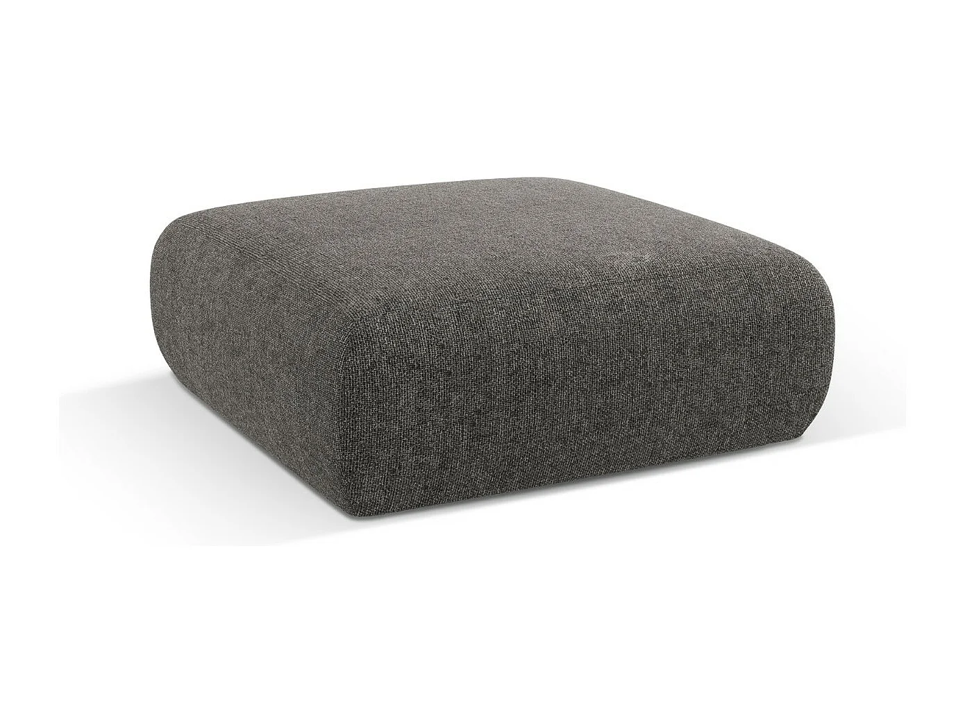 Cosmopolitan Design - Pouf "Nolio" 2 places en chenille gris - 100x100x36cm