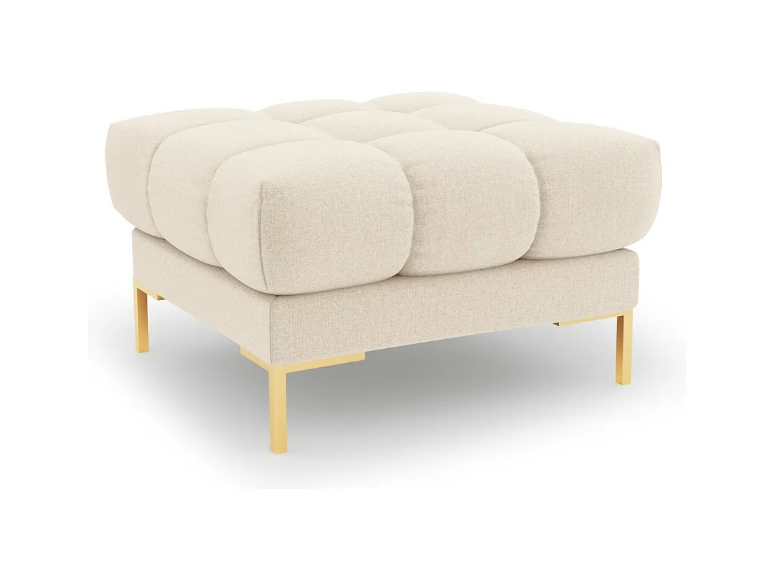 Cosmopolitan Design - Poef "Bali" Structurele stof, Lichtbeige - 60x60x41cm