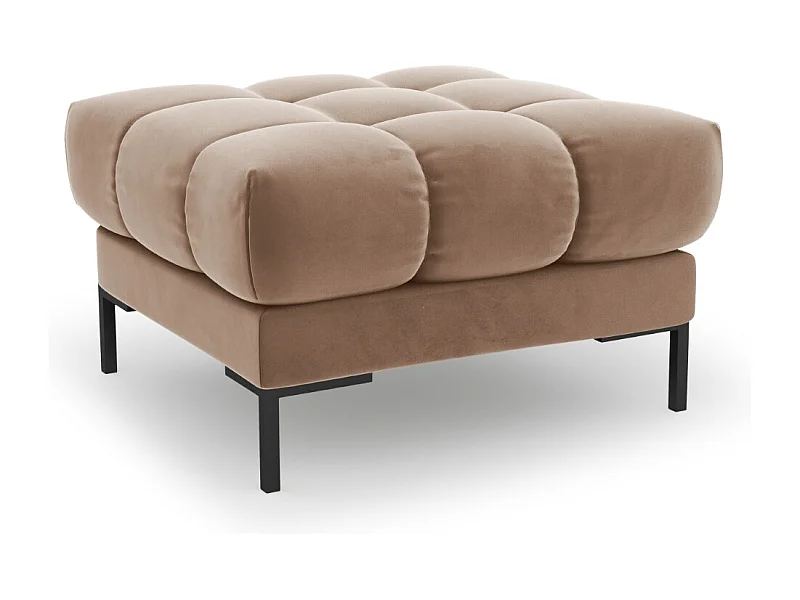 Cosmopolitan Design - Poef "Bali" Flueel, Beige - 60x60x41cm