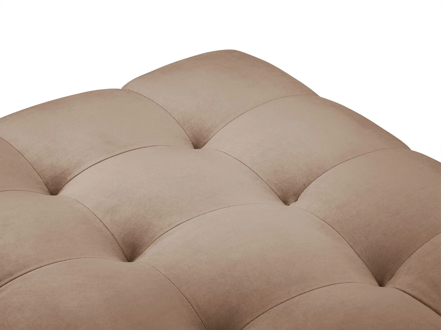 Cosmopolitan Design - Pouf "Bali" aus Samt beige - 60x60x41cm