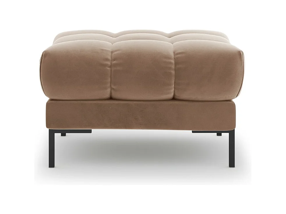 Cosmopolitan Design - Poef "Bali" Flueel, Beige - 60x60x41cm