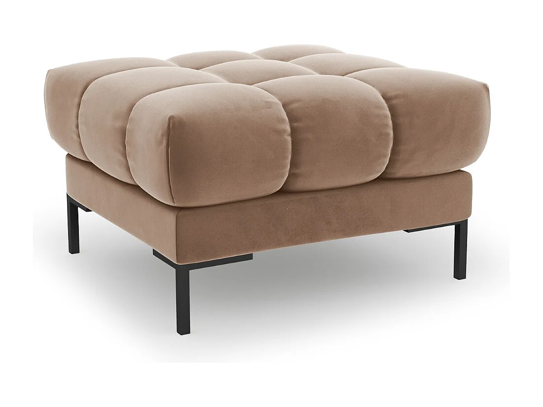 Cosmopolitan Design - Pufe "Bali" em veludo bege - 60x60x41cm