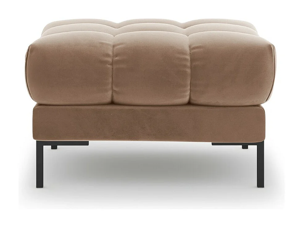 Cosmopolitan Design - Pufe "Bali" em veludo bege - 60x60x41cm