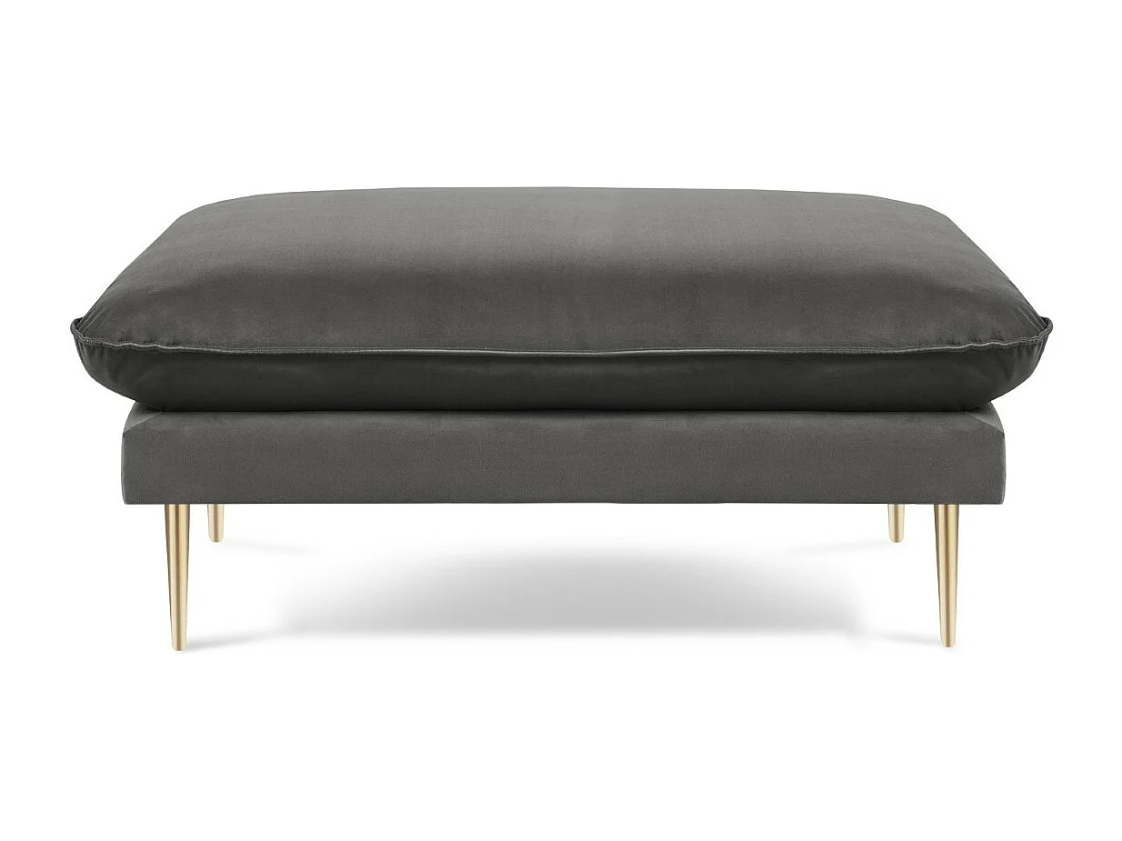 Cosmopolitan Design - Puf, "Vienna" welur, szary - 100x80x43cm