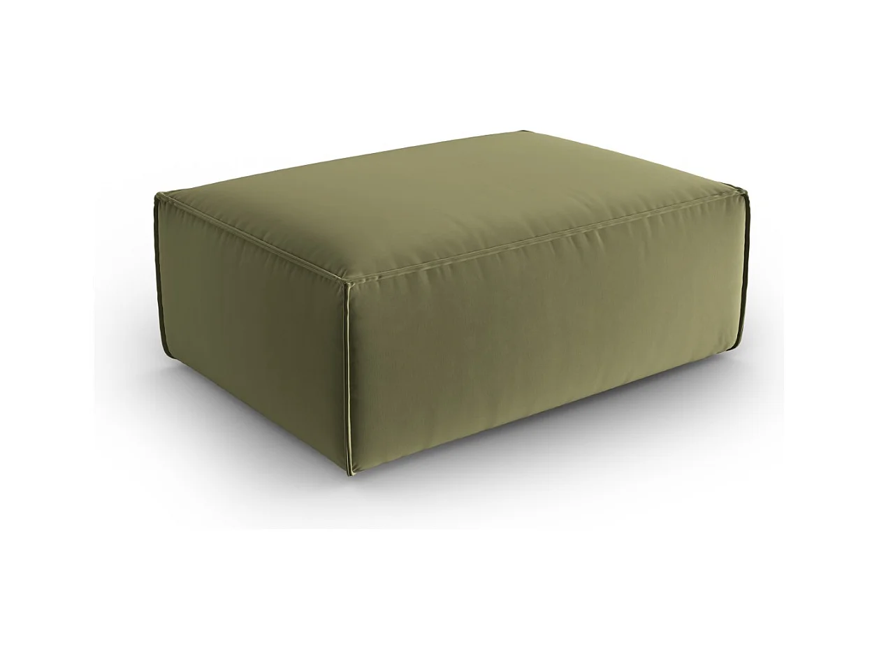 Cosmopolitan Design - Poef "Mackay" Flueel, Lichtgroen - 100x69x40cm