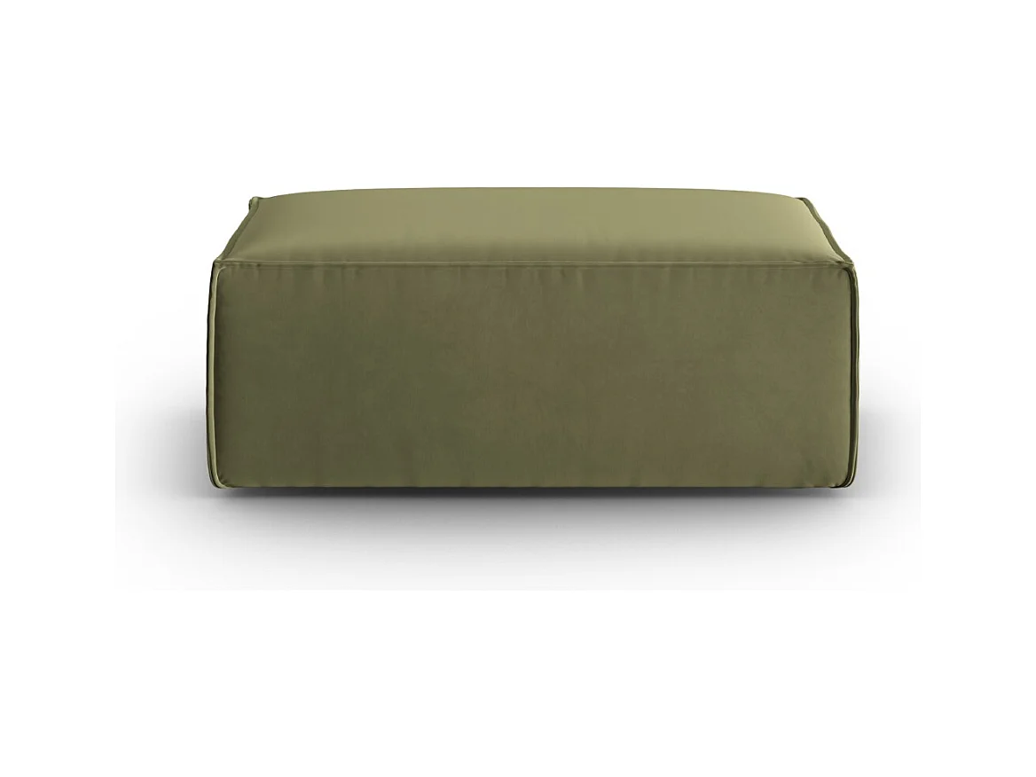 Cosmopolitan Design - Pouf "Mackay" en velours vert clair - 100x69x40cm