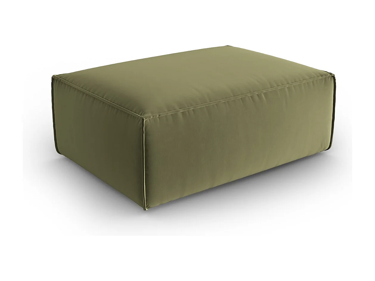 Cosmopolitan Design - Pufe "Mackay" em veludo verde claro - 100x69x40cm