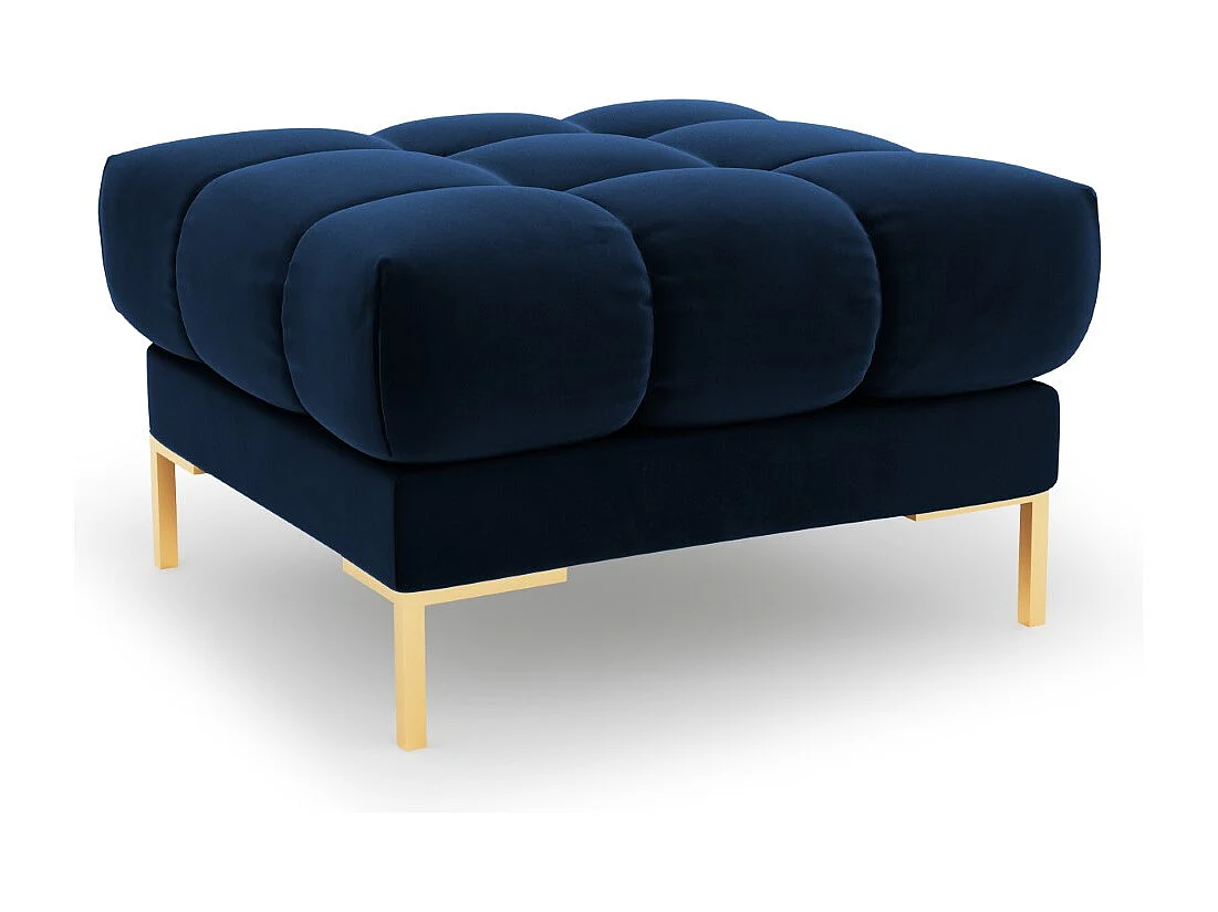 Cosmopolitan Design - Puf "Bali" de terciopelo azul regio - 60x60x41cm