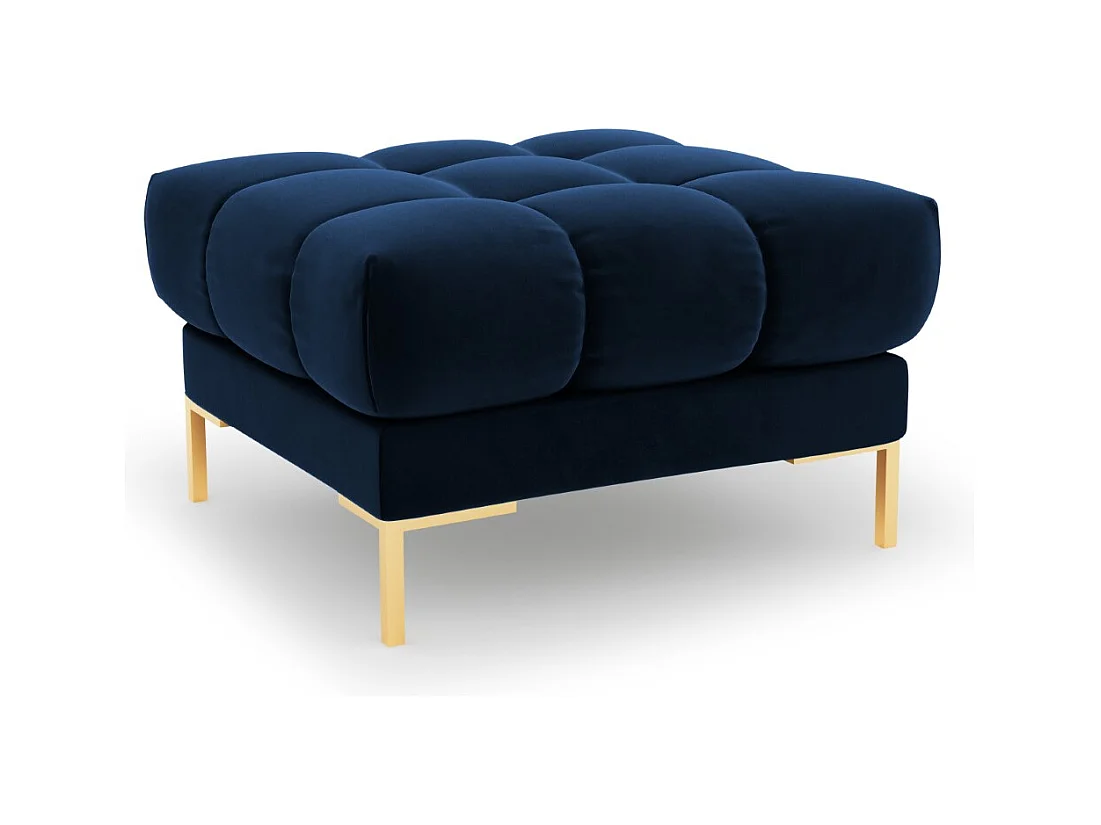 Cosmopolitan Design - Pouf "Bali" en velours bleu roi - 60x60x41cm