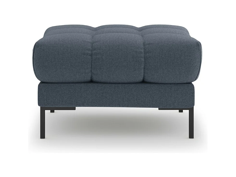 Cosmopolitan Design - Puf "Bali" de tejido estructural azul oscuro - 60x60x41cm