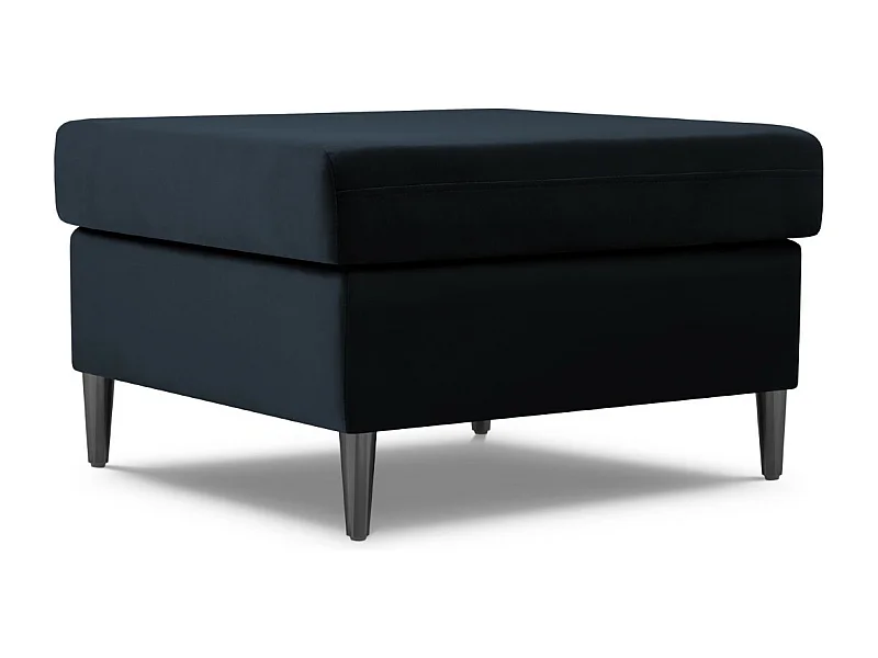 Cosmopolitan Design - Puf "Kyoto" de terciopelo azul oscuro - 70x70x45cm