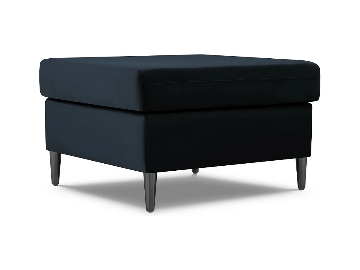 Cosmopolitan Design - Pouf "Kyoto" aus Samt dunkelblau - 70x70x45cm