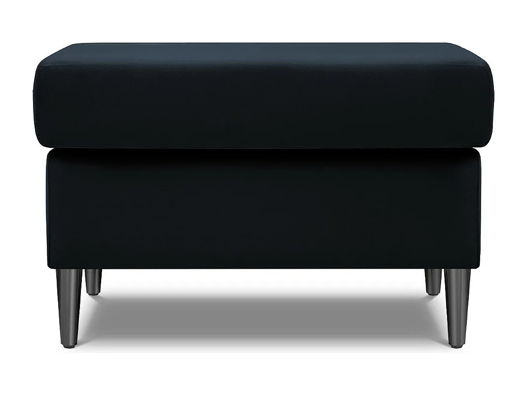 Cosmopolitan Design - Pouf "Kyoto" aus Samt dunkelblau - 70x70x45cm