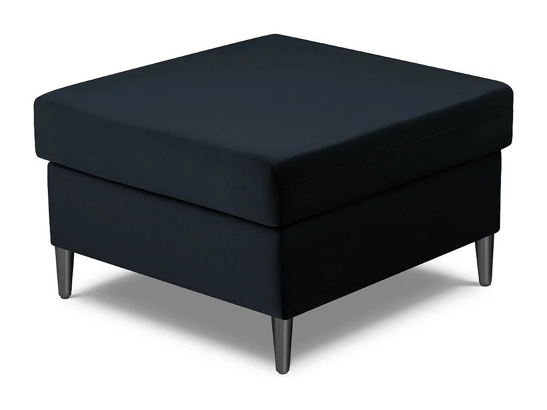 Cosmopolitan Design - Pouf "Kyoto" aus Samt dunkelblau - 70x70x45cm