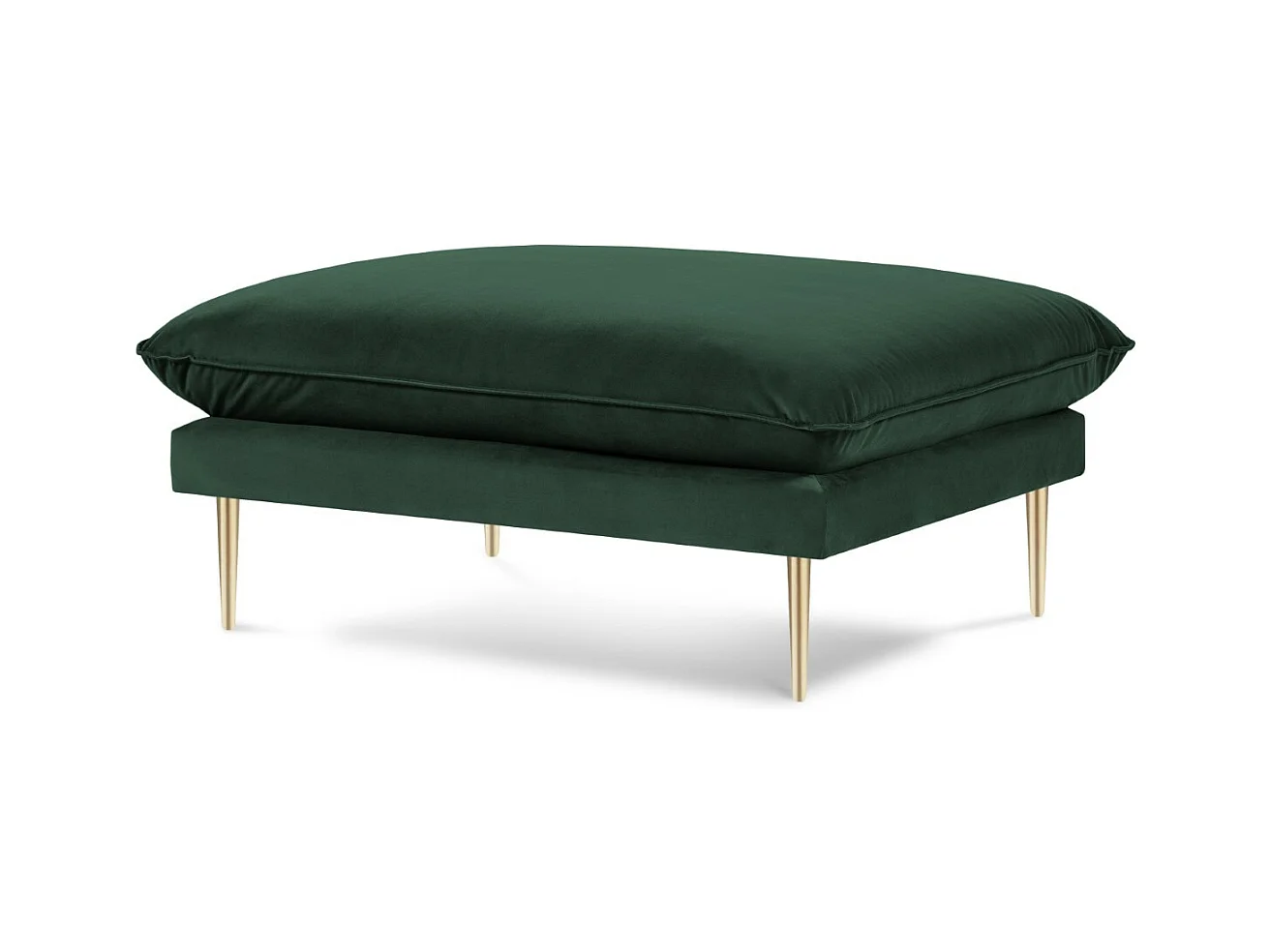 Cosmopolitan Design - Poef "Vienna" Flueel, Flessengroen - 100x80x43cm