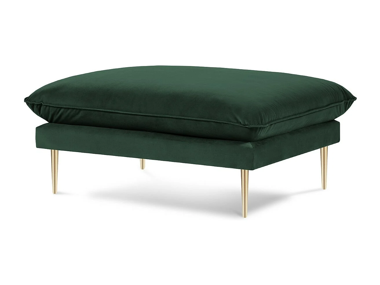 Cosmopolitan Design - Poef "Vienna" Flueel, Flessengroen - 100x80x43cm