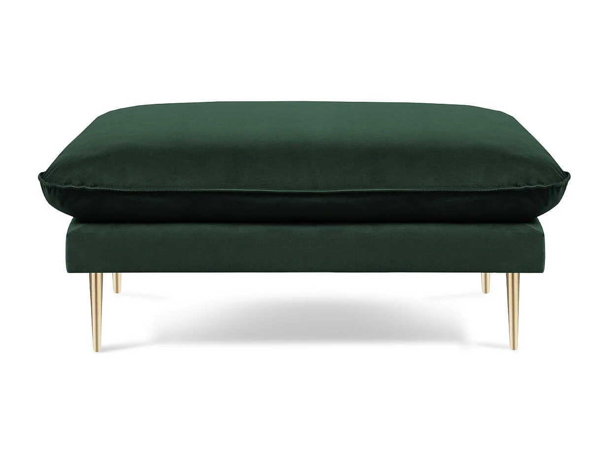 Cosmopolitan Design - Poef "Vienna" Flueel, Flessengroen - 100x80x43cm