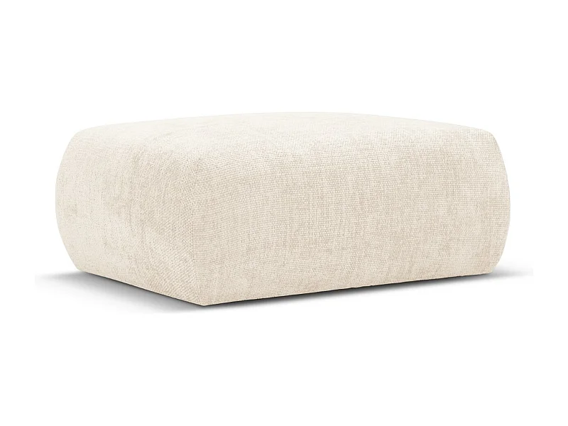 Cosmopolitan Design - Pouf "Matera" en chenille beige clair - 86x68x40cm
