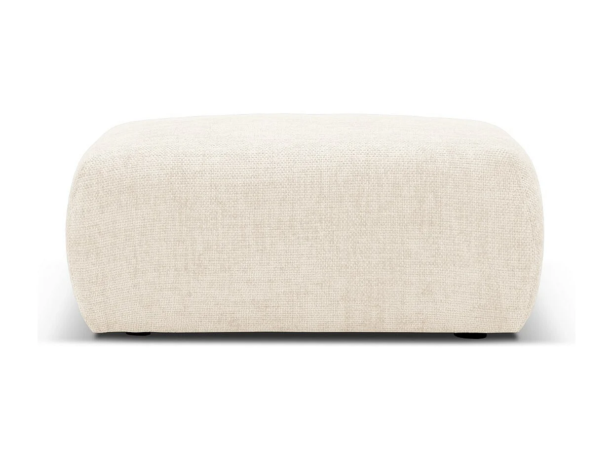 Cosmopolitan Design - Pouf "Matera" aus Chenille-Stoff leichtes beige - 86x68x40cm