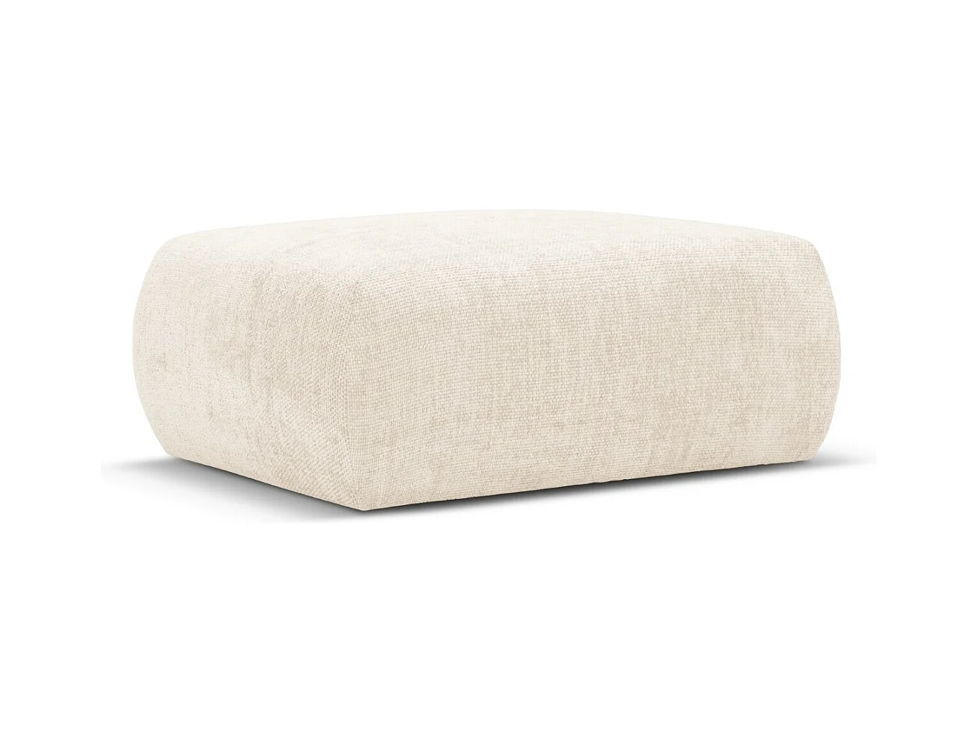 Cosmopolitan Design - Poef "Matera" Chenille, Lichtbeige - 86x68x40cm
