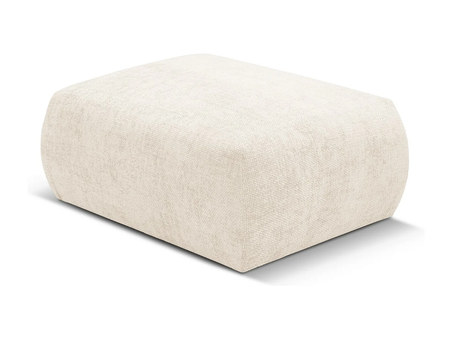 Cosmopolitan Design - Poef "Matera" Chenille, Lichtbeige - 86x68x40cm