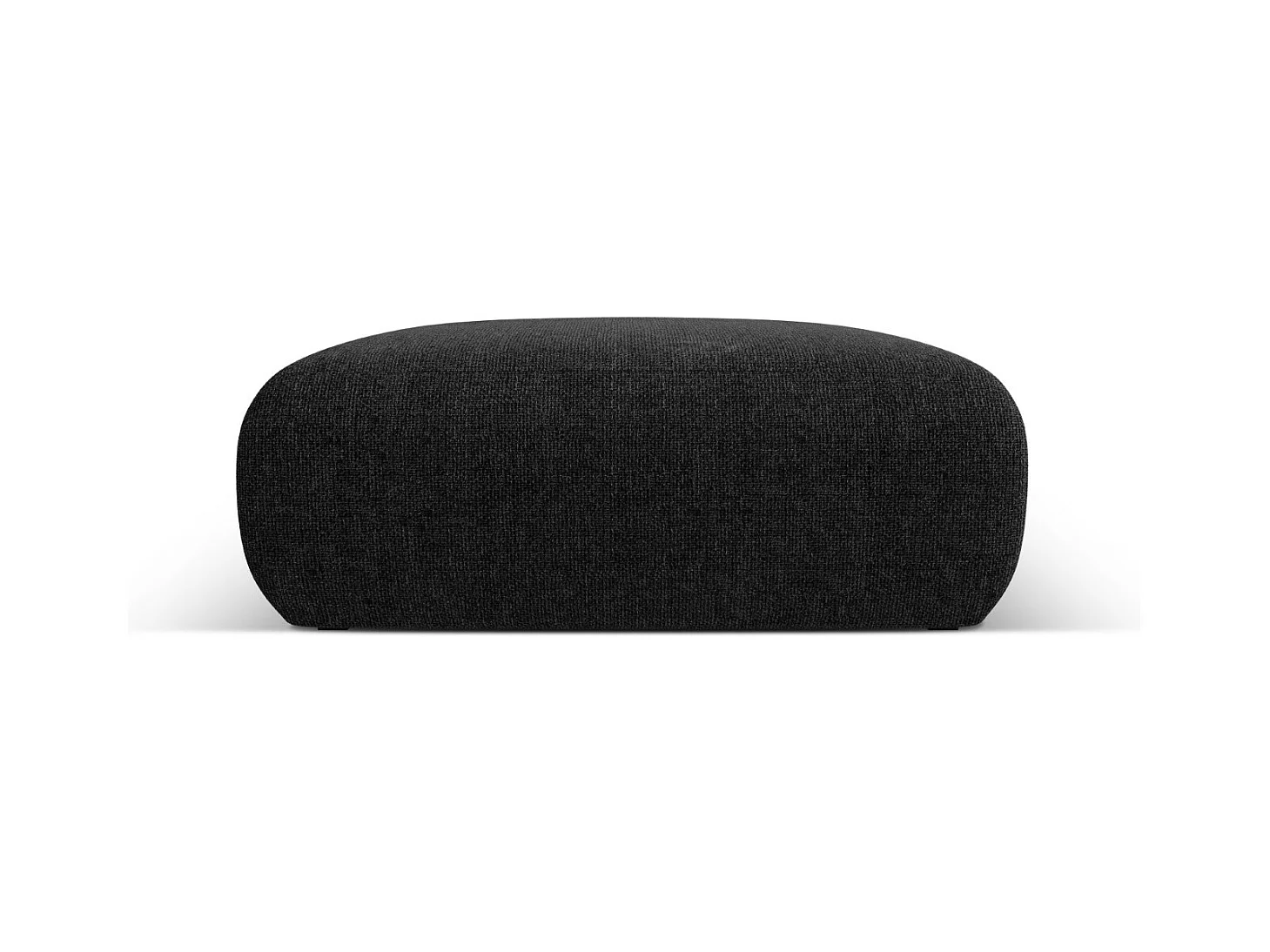 Cosmopolitan Design - Pouf "Nolio" 2 places en chenille noir - 100x100x36cm