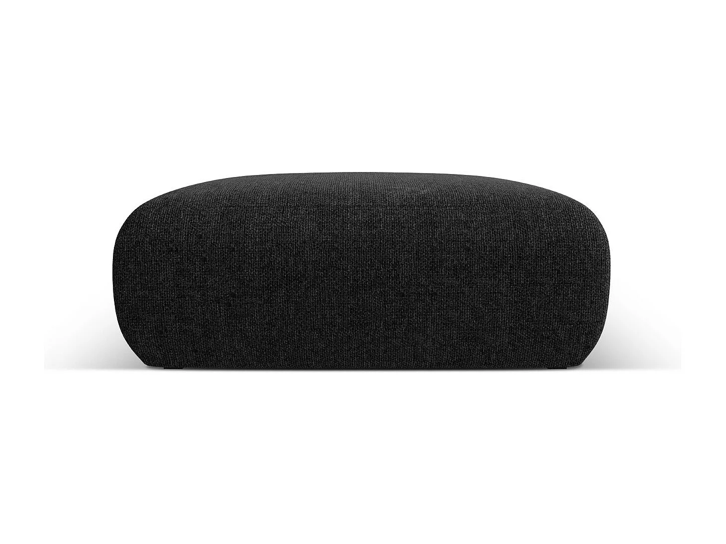 Cosmopolitan Design - Pouf "Nolio" 2 places en chenille noir - 100x100x36cm