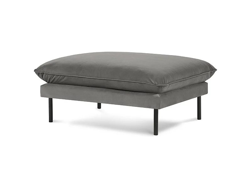 Cosmopolitan Design - Pouf "Vienna" aus Samt hellgrau - 100x80x43cm