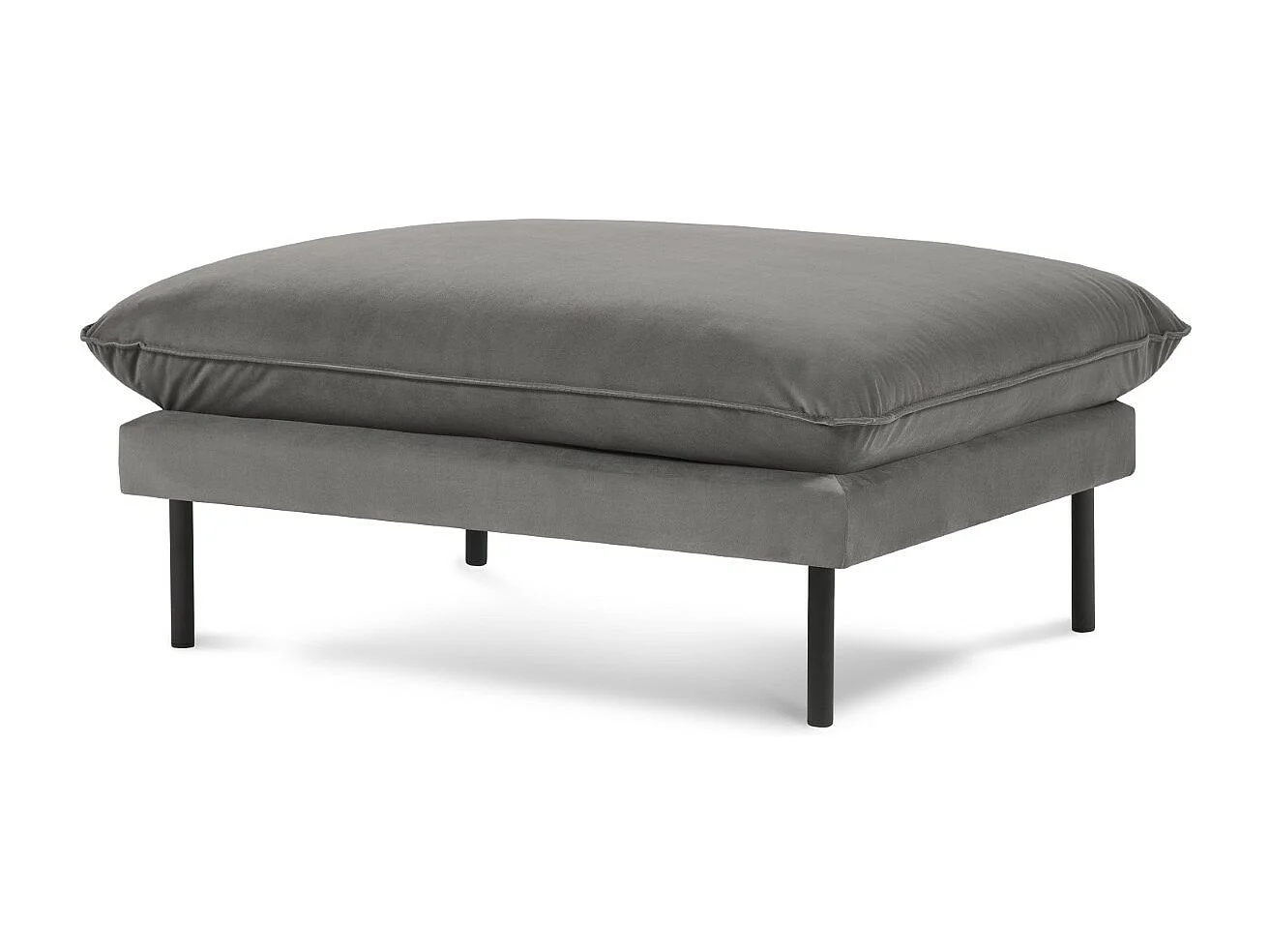 Cosmopolitan Design - Pouf "Vienna" aus Samt hellgrau - 100x80x43cm