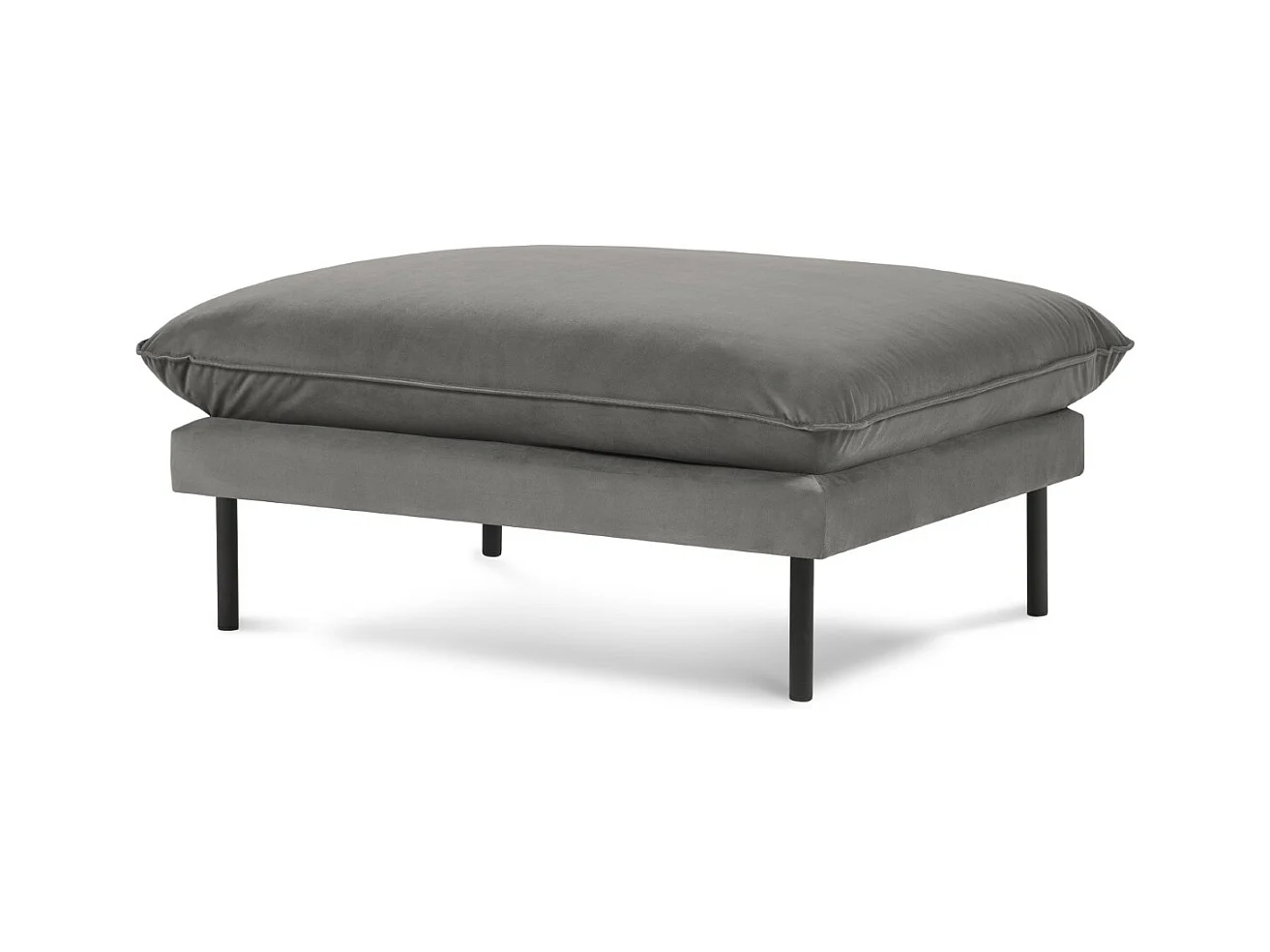 Cosmopolitan Design - Poef "Vienna" Flueel, Lichtgrijs - 100x80x43cm