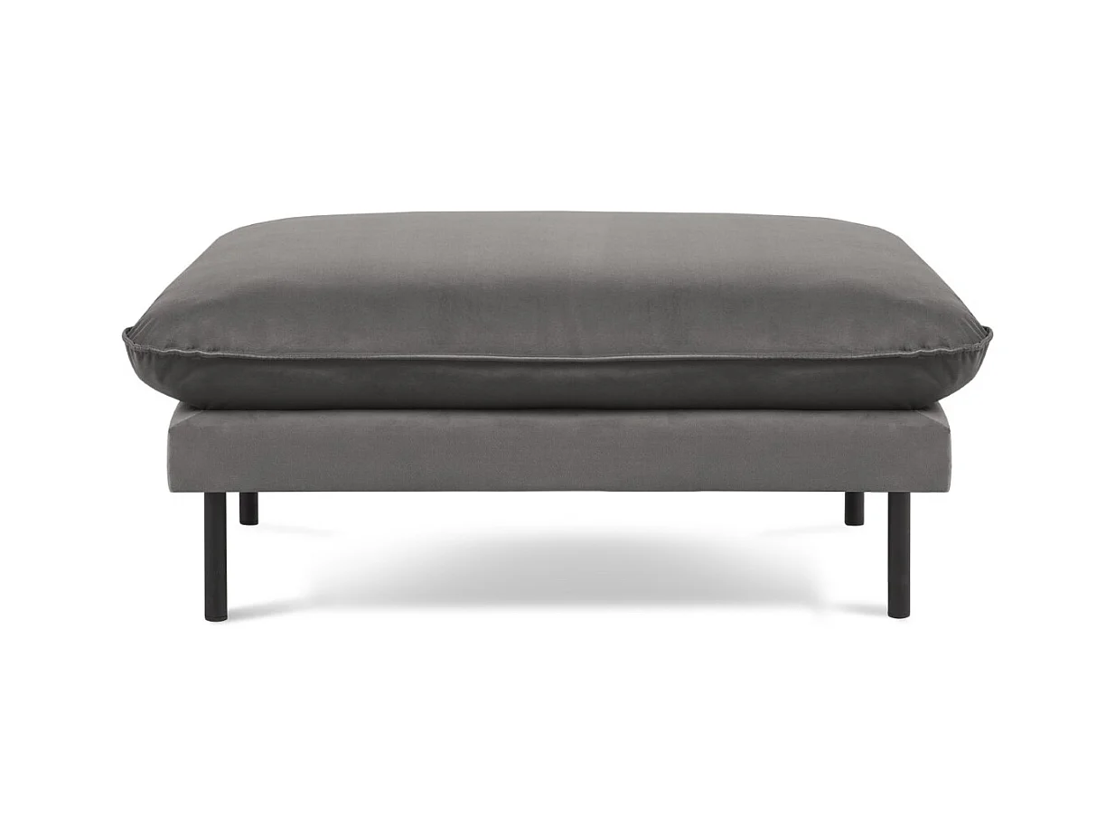 Cosmopolitan Design - Poef "Vienna" Flueel, Lichtgrijs - 100x80x43cm