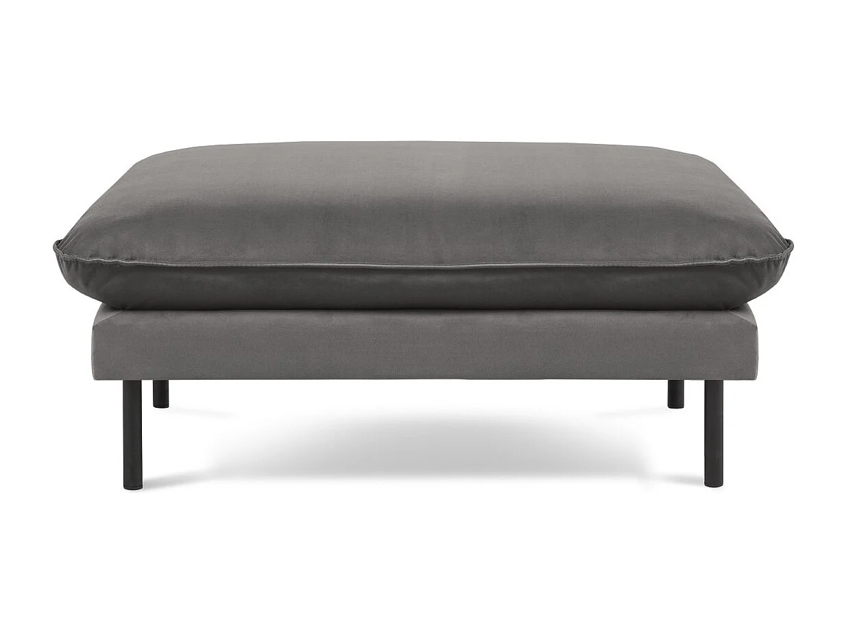 Cosmopolitan Design - Pufe "Vienna" em veludo cinza claro - 100x80x43cm