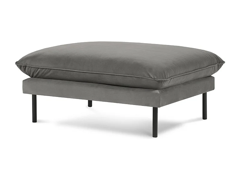 Cosmopolitan Design - Pouf "Vienna" en velours gris clair - 100x80x43cm