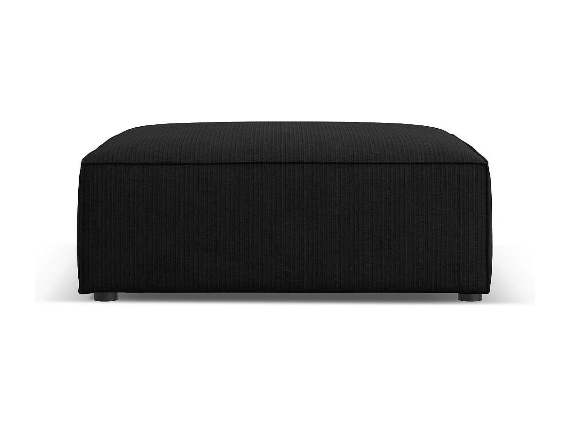 Cosmopolitan Design - Pouf "Arendal" aus Chenille-Stoff mit Rippeneffekt schwarz - 102x80x40cm