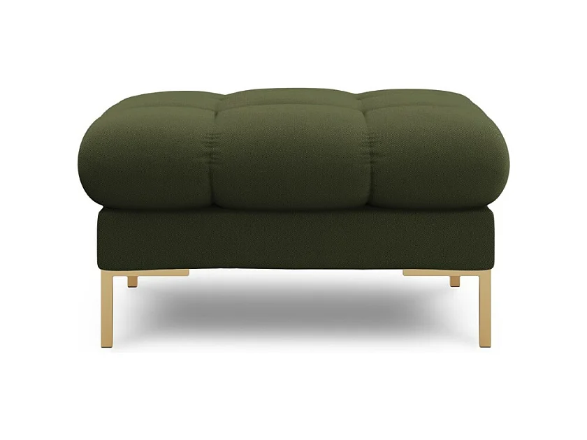 Cosmopolitan Design - Pouf "Bali" en tissu structurel vert - 60x60x41cm