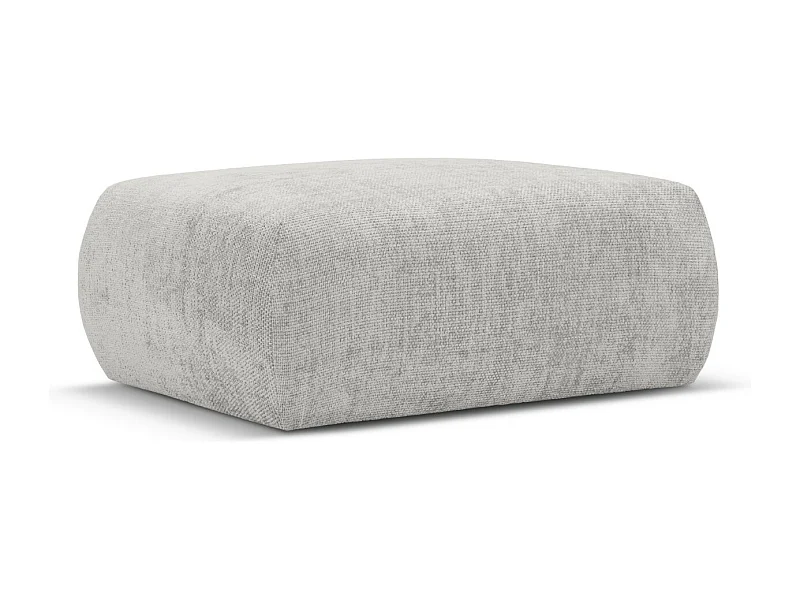 Cosmopolitan Design - Puf "Matera" de tejido chenilla gris claro - 86x68x40cm