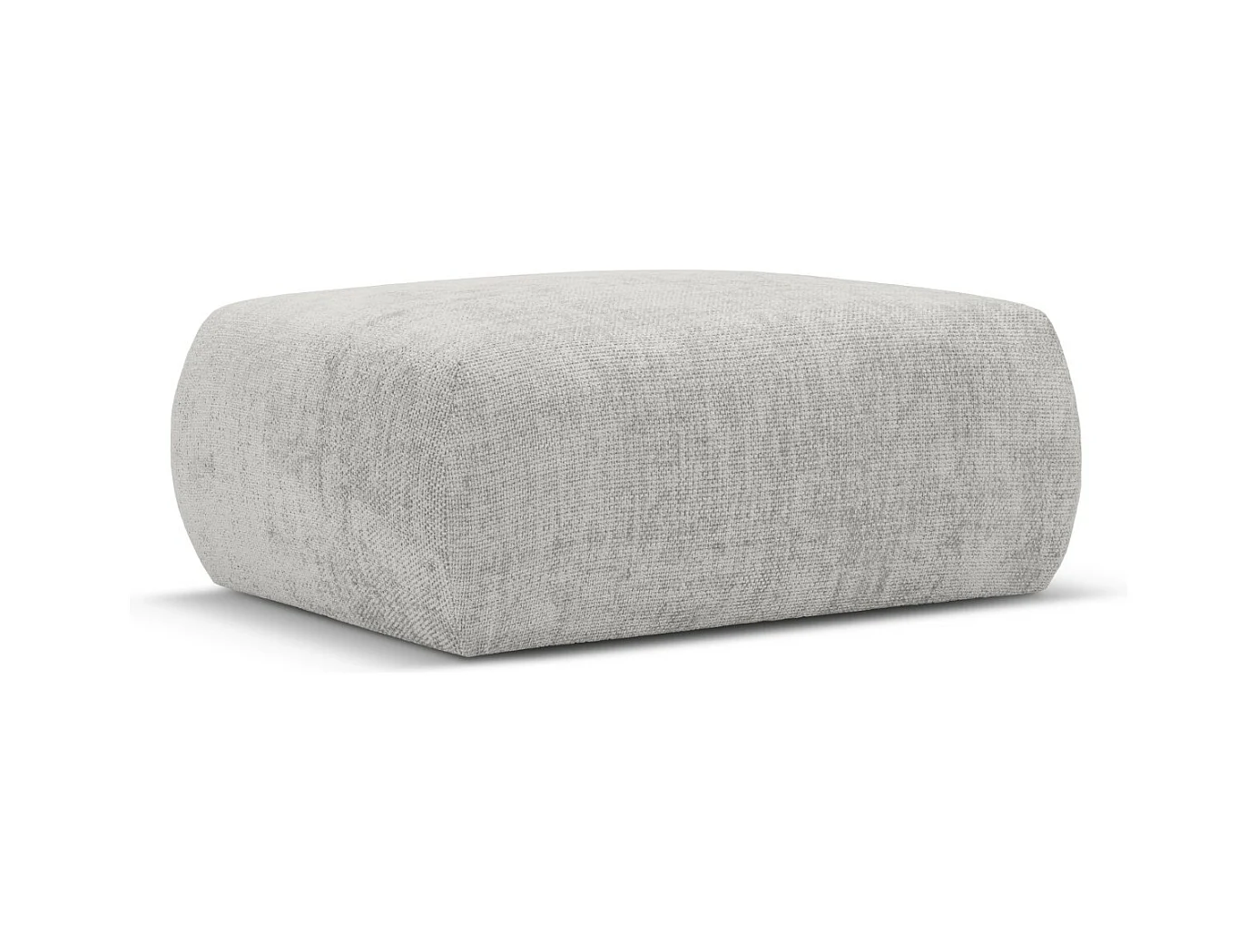 Cosmopolitan Design - Pouf "Matera" en chenille gris clair - 86x68x40cm