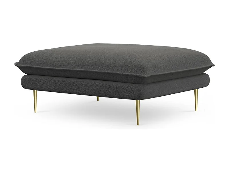 Cosmopolitan Design - Puf "Vienna" de tejido estructural gris oscuro - 100x80x43cm