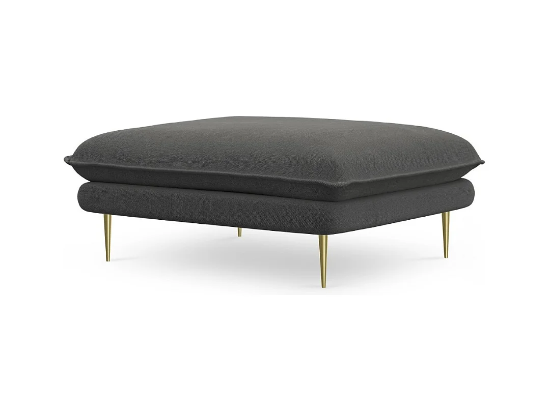 Cosmopolitan Design - Poef "Vienna" Structurele stof, Donkergrijs - 100x80x43cm