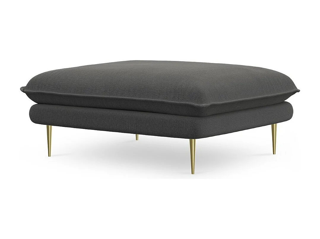 Cosmopolitan Design - Pufe "Vienna" em tecido estrutural cinza escuro - 100x80x43cm