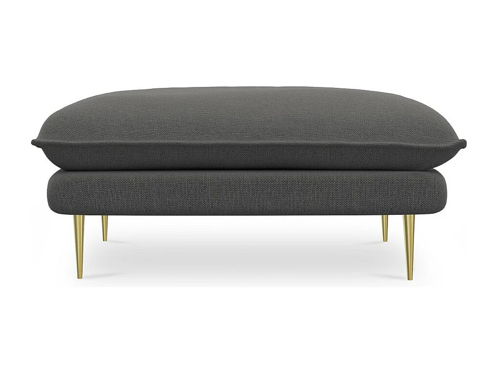 Cosmopolitan Design - Pufe "Vienna" em tecido estrutural cinza escuro - 100x80x43cm